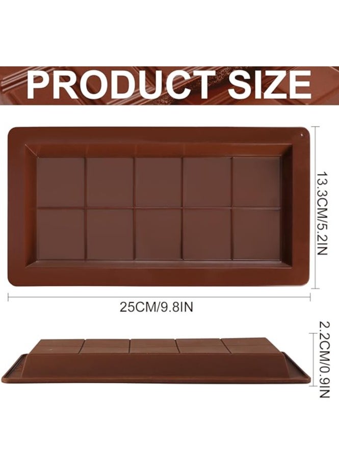 2 Pack Deep Chocolate Bar Molds , Deep Large and Thick Silicone Chocolate Bar Molds for Stuffed Bar, Big Chocolate Candy Bar Mold for Filling Knafeh Pistachio Chocolate Bar