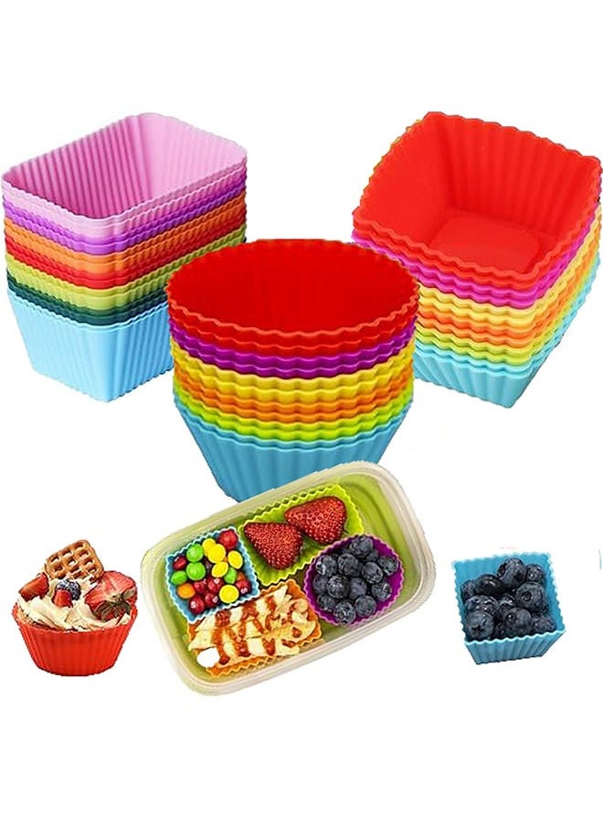 Silicone Baking Cups, 36 Pcs Silicone Cupcake Liners, Baking Cups Cupcake Muffin Baking Cups, Chocolate cup Mold for Bakeware Baking Pan u0026 Cupcake Pan, Muffin Cupcake Molds (Multicolored)