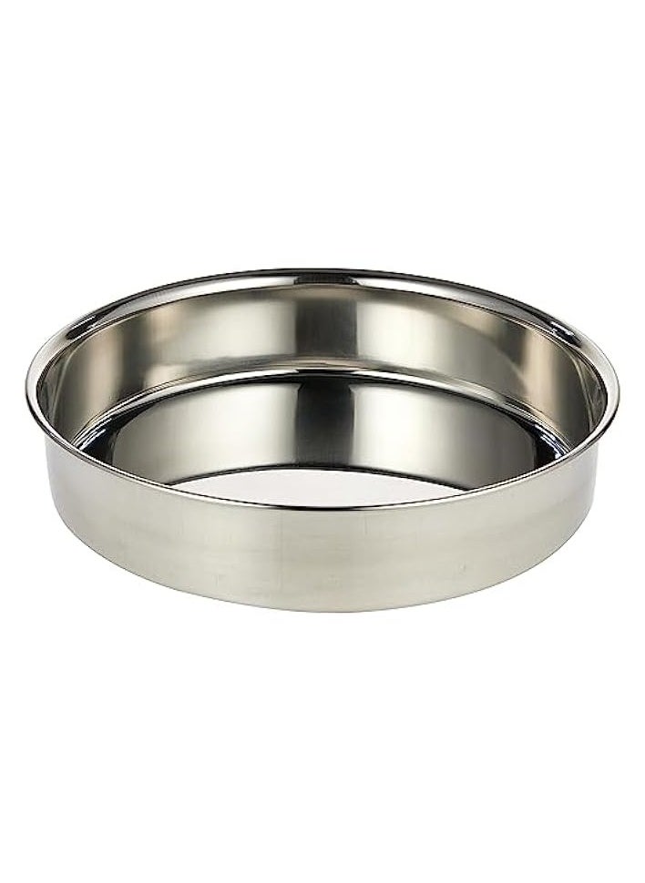 Steel Round Oven Tray With Lid, 30 Cm, Silver, VOT002 Serving Tray , Platter , Dessert Tray , Serving Bowl