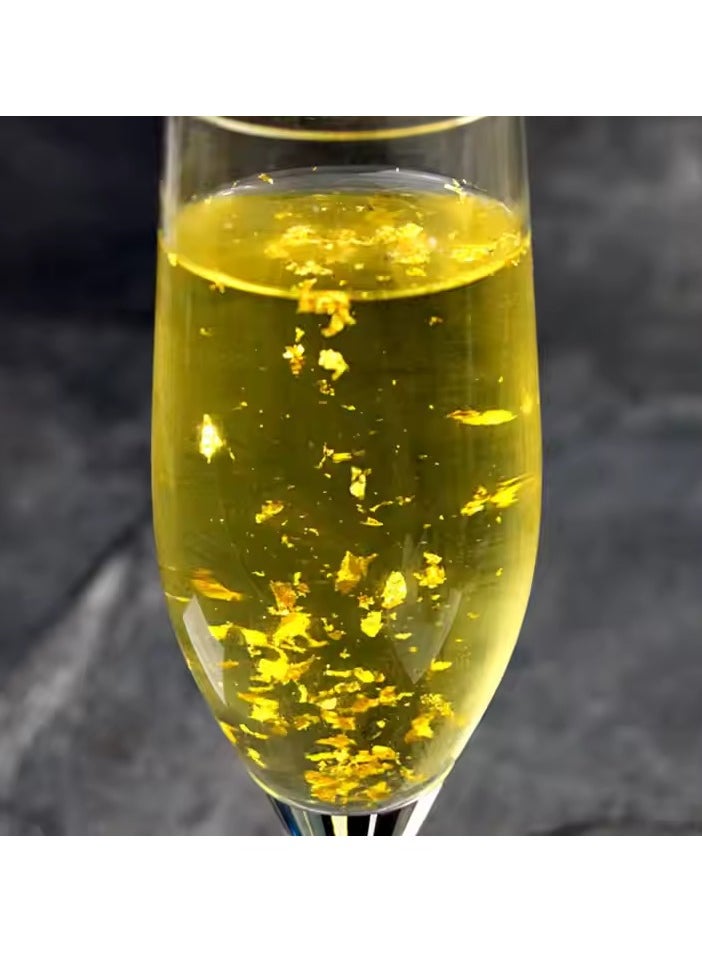 0.1 g/bottle 24K Gold Flakes Edible Real Gold Flakes Cosmetics Food Wine Beverage Decoration Thin gold foil flakes