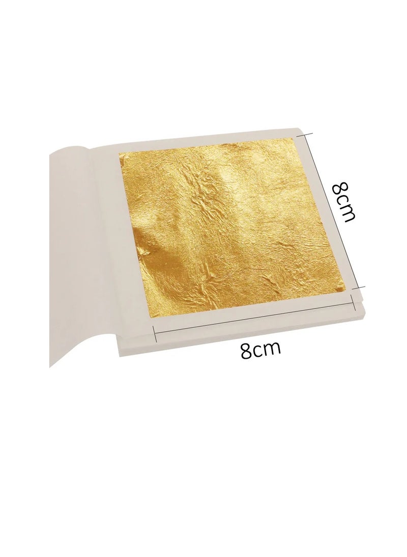 High Quality 24K 8*8Edible Gold Foil Sheet Food Grade Cake Roasted Wine Coffee Decoration Facial Spa 8x8cm Pure Gold Foil Sheet