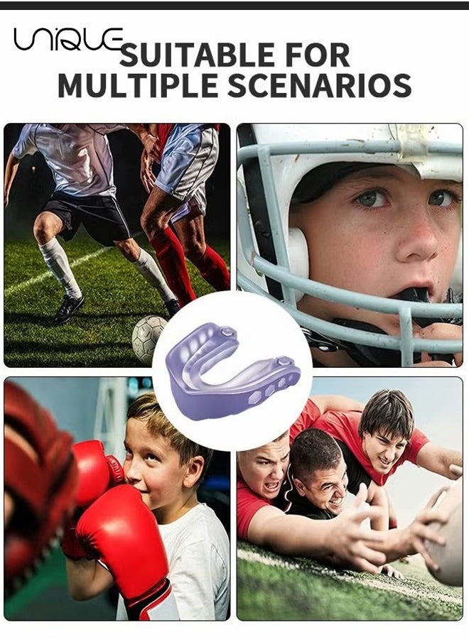 3 Pack EVA Mouthguards with Case, Sport Mouth Guards Mouthguard Gum Guard, Mouthguard Slim Fit for Boxing, Basketball, Hockey, Soccer