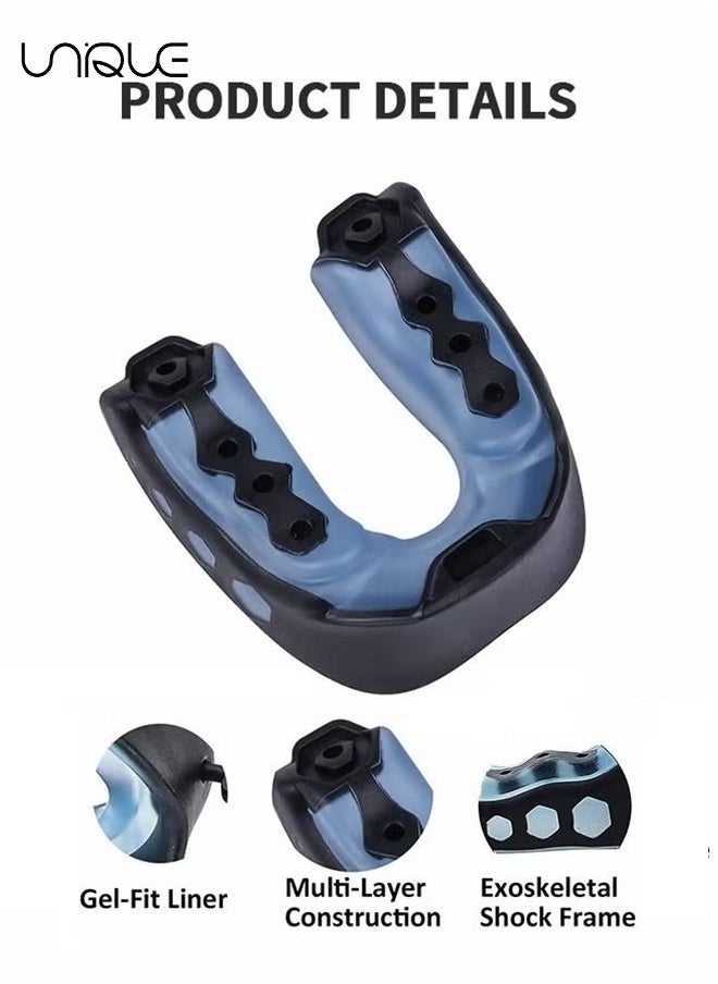 3 Pack EVA Mouthguards with Case, Sport Mouth Guards Mouthguard Gum Guard, Mouthguard Slim Fit for Boxing, Basketball, Hockey, Soccer