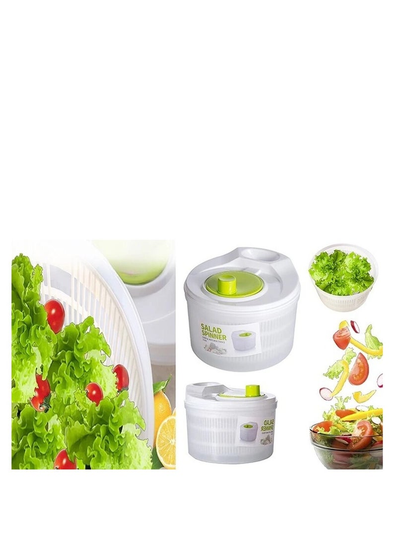 Large Capacity Salad Spinner Fruit and Vegetable Washer,Vegetable Quick Dryer Oil Shaker Dry off and Drain Vegetable Wash,Salad Making Bowl with Plastic Colander 3L