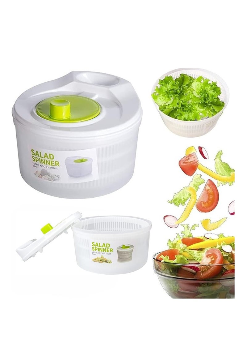 Salad Spinner Lettuce Spinner for Home Kitchen Washing and Draining Basket Large Capacity Essential Kitchen Gadgets for the Home