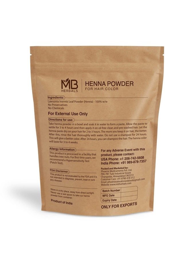 100% Pure Natural Henna Powder, 454 Gram / 1.00 Lb, For Orange Hair Color, Triple Sifted, Raw, Non-Radiated, Rajasthan Henna From Marwar Region