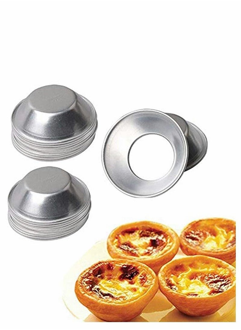 25 Pack Egg Tart Moulds Tiny Pie Tartlets Dessert Mould Pans Tin Puto Cup Bakeware Muffin Cupcake Cake Cookie Mould Baking Tool, Round Resuable Nonstick