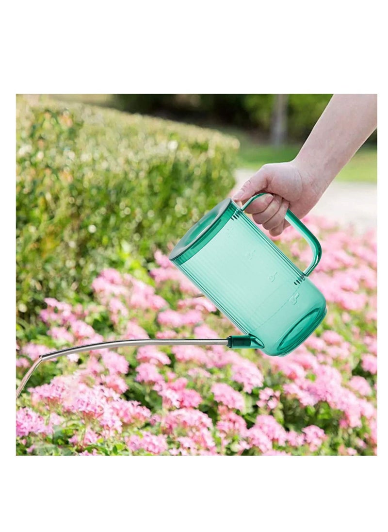 Watering Can,1L Acrylic Long Plant Spout Watering Bottle for Garden,Transparent Watering Sprinkler Pot Spray Tools for Outdoor Indoor House Office Green