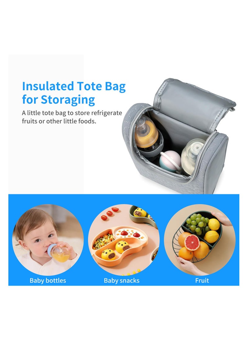 Baby Cooler Bag Breast Milk Tote Bag, Fits 4 Baby Bottles Up to 9 Ounce Insulated Bottle Bag, Baby Bottle Bag for Working Mom Nursing Mom Daycare Outdoor, Gift for New Mom Nursing Mom Daycare