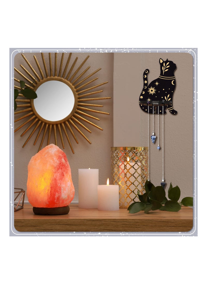 Cute Black Cat Shelf, Wooden Wall Mounted Crystal Display Shelf Decorative Crystal Wall Shelf Crystal Organizer Floating Shelves for Living Room Bathroom Decor, Does Not Contain Crystal Jewelry