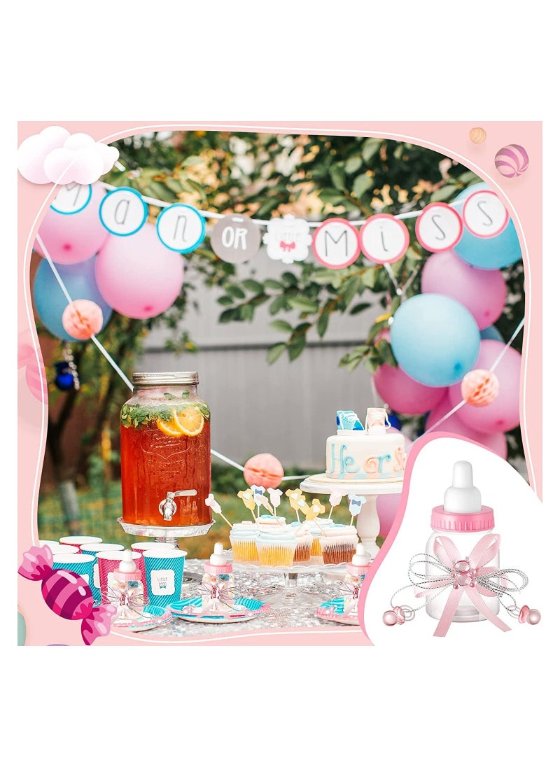 24Pcs Baby Shower Feeding Bottle Adorable Baby Shower Favors Baby Bottles for Baby Shower Mini Baby Bottles Baby Shower Bottles Plastic Bear Candy Box with Ribbon for Decoration Favours