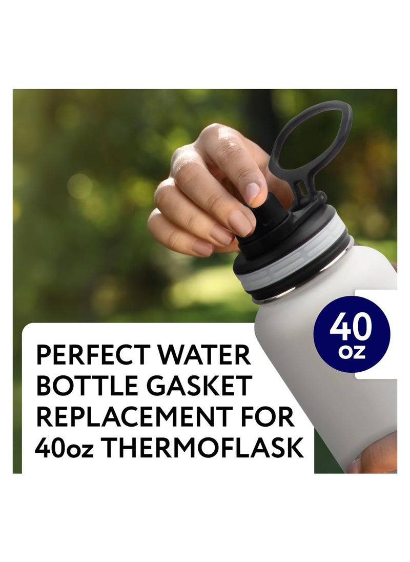 9Pcs Water Bottle Gasket Replacement for Thermoflask 40oz Insulated Stainless Steel Water Bottle Lid, Silicone Sealing Rings Gaskets for Water Bottle Straw Lid, Chug Lid & Chug Spout
