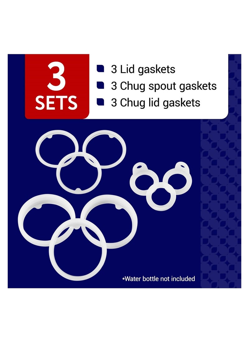 9Pcs Water Bottle Gasket Replacement for Thermoflask 40oz Insulated Stainless Steel Water Bottle Lid, Silicone Sealing Rings Gaskets for Water Bottle Straw Lid, Chug Lid & Chug Spout