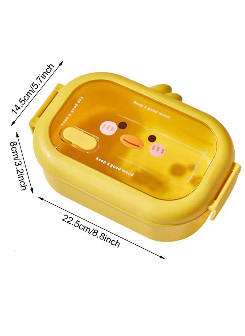 Lunch Box Kids, Bento Box Adult Lunch Box, Lunch Containers for Adults/Kids/Toddler,304 Stainless Steel-2 Compartment Microwave u0026 Dishwasher u0026 Freezer Safe - Yellow