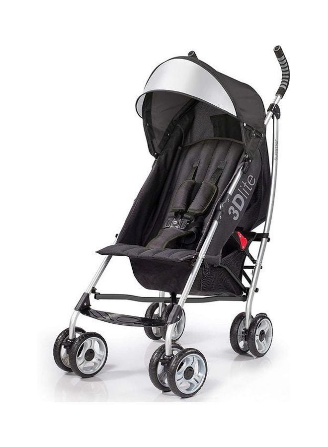 3D Lite Single Stroller With Diaper Bag - Black/Limestone Berry