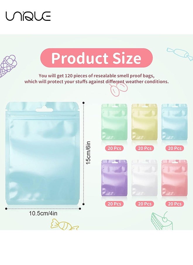 60 Pcs Resealable Flat Clear Candy Color Food Storage Ziplock Bag, Safety Non Toxic Food Grade Plastic Packaging Pouch, Multi Use Bag for Card Cosmetic Candies Cookies (Mix Color)