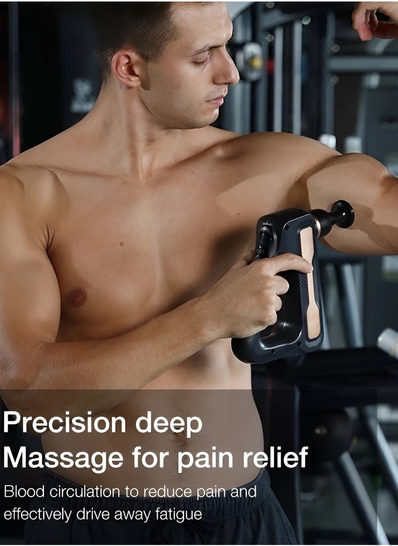 Massage Gun Deep Tissue Handheld Massager LCD Display Percussion Massager Gun for Athletes Muscle Massage Gun for Pain Relief with 8 Massage Heads & 32 Speeds Quiet Powerful Massager Gun