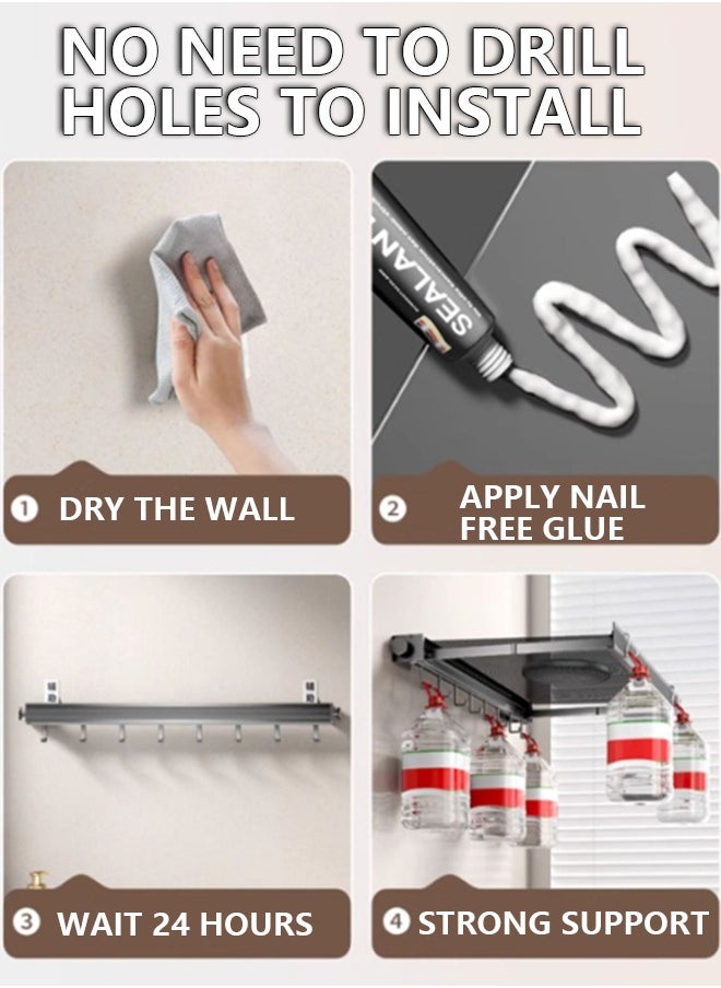 Invisible folding rack, no need to punch, aluminum products, rust prevention