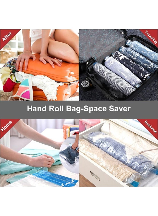 10Pcs Compression Bags for Travel, Travel Essentials, No Vacuum or Pump Needed Space Saver Bags, Vacuum Storage Bags for Travel Accessorie, Travel and Home Packing Organizers (transparent)