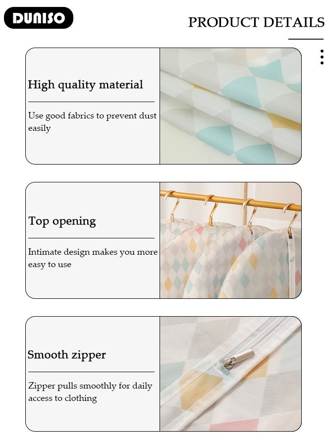 10 Pack Garment Bags for Hanging Clothes with Full Zipper, Dust Proof Hanging Clothes Storage Bag Travel Hanging Garment Bags for Closet Storage, Suit Bags for Closet Storage and Travel 60*80cm