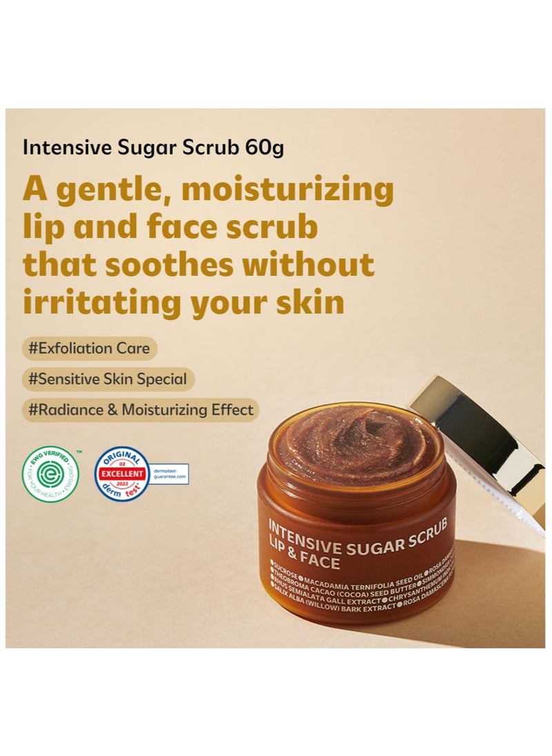 ISOI Intensive Sugar Scrub 60g (2.03 fl.oz) | Gentle Exfoliation & Deep Hydration with Fine Brown Sugar for Smooth, Glow Skin | Face & Lips Scrub for Sensitive Skin