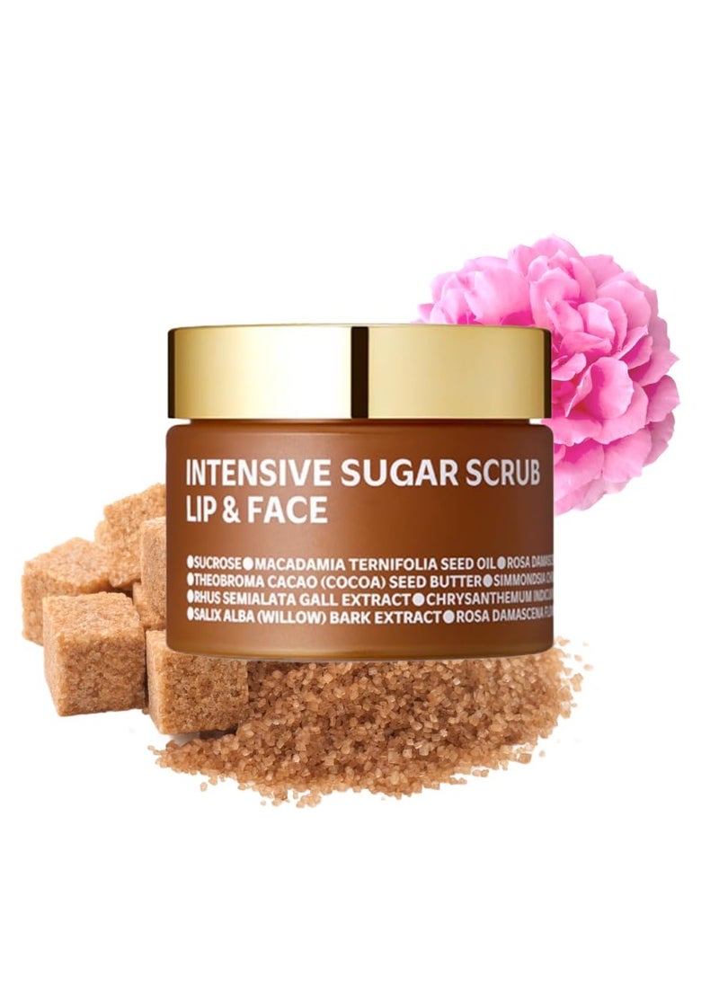 ISOI Intensive Sugar Scrub 60g (2.03 fl.oz) | Gentle Exfoliation & Deep Hydration with Fine Brown Sugar for Smooth, Glow Skin | Face & Lips Scrub for Sensitive Skin