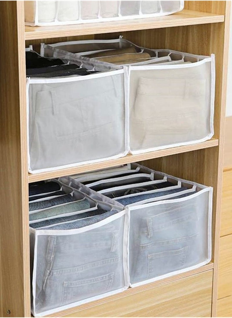 Folding Drawer Organizers, 7 Grid Compartment Storage Box Closet Clothes Drawer Mesh Separation Box