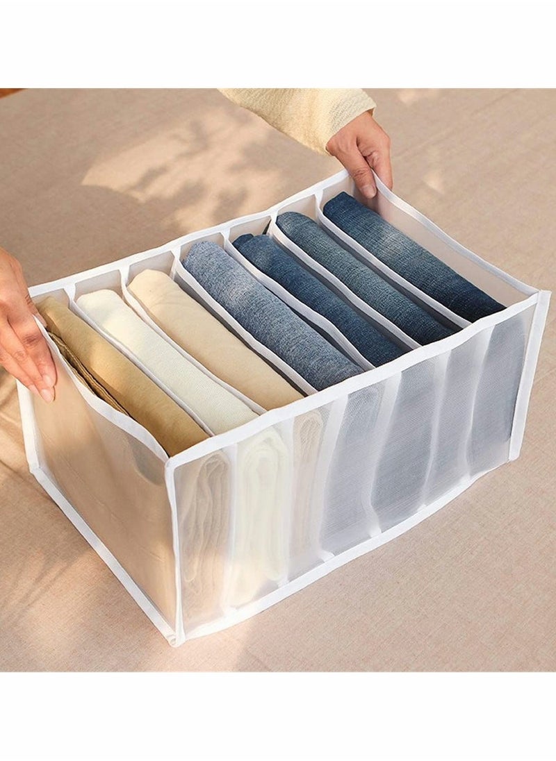 Folding Drawer Organizers, 7 Grid Compartment Storage Box Closet Clothes Drawer Mesh Separation Box