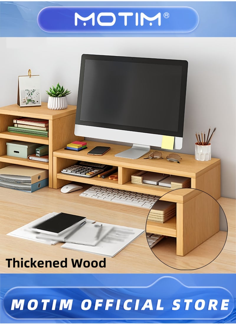 Desk Shelf Organizer Wood Equipped with Monitor Elevated Stand for Greater Storage Desktop Shelf for Home Office Desk Writing