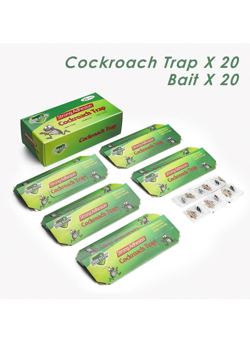 20Pcs CockRoach Trap Killer, Roach Killer Indoor Home, Roach Motel, Indoor Pet Friendly Roach Killer for Roach, Ants, Spiders, Bugs, Beetles (20)