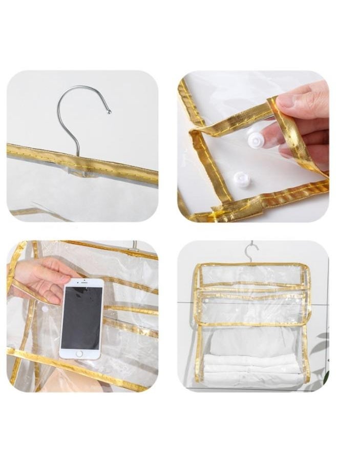 Transparent Bathroom Storage Bag Bathroom Bath Clothes Towel Storage Bag Thickened PVC Waterproof Storage Hanging Bag Size: 39*37*17cm