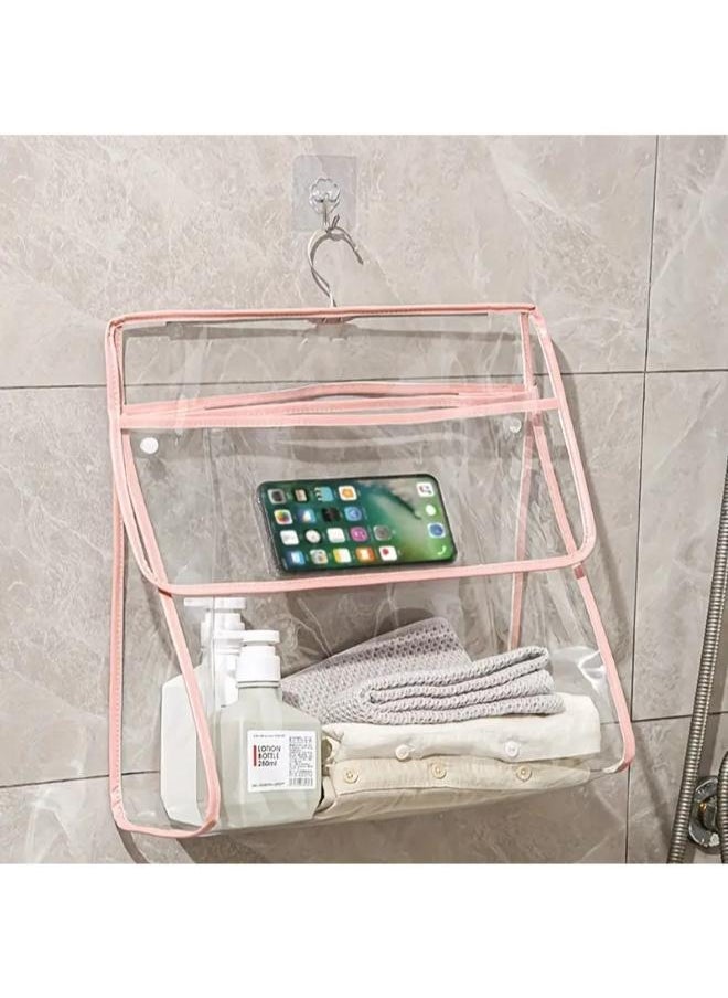 Hanging Transparent Bag Hanging Shower Clear Clothing Storage Bags Clothing Organizer PVC Wall Hanging Size: 40X37.5X12cm