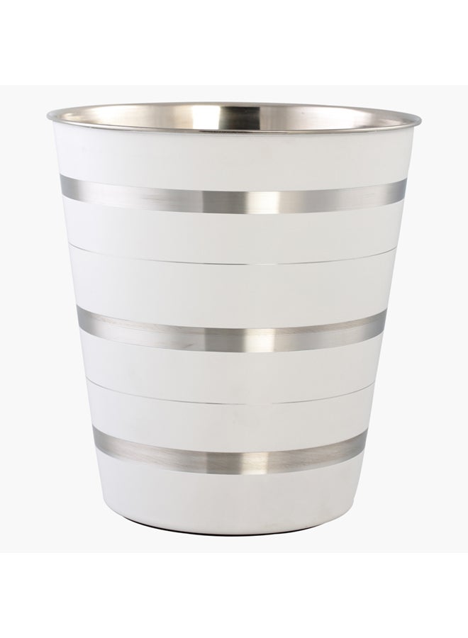 High-Quality Sturdy And Durable Environmentally Friendly Long Lasting Rims Dustbin White/Silver 9Liters