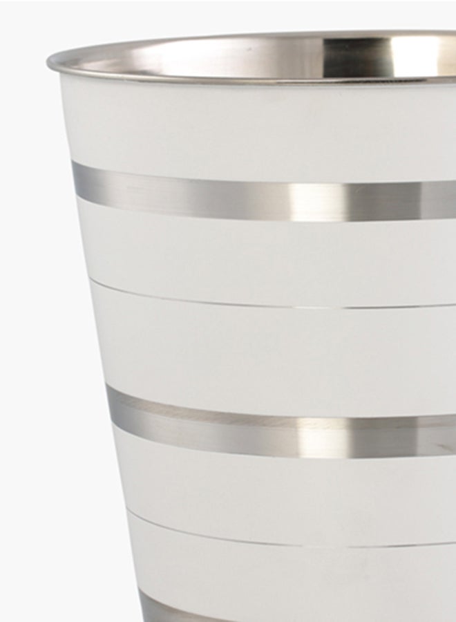 High-Quality Sturdy And Durable Environmentally Friendly Long Lasting Rims Dustbin White/Silver 9Liters