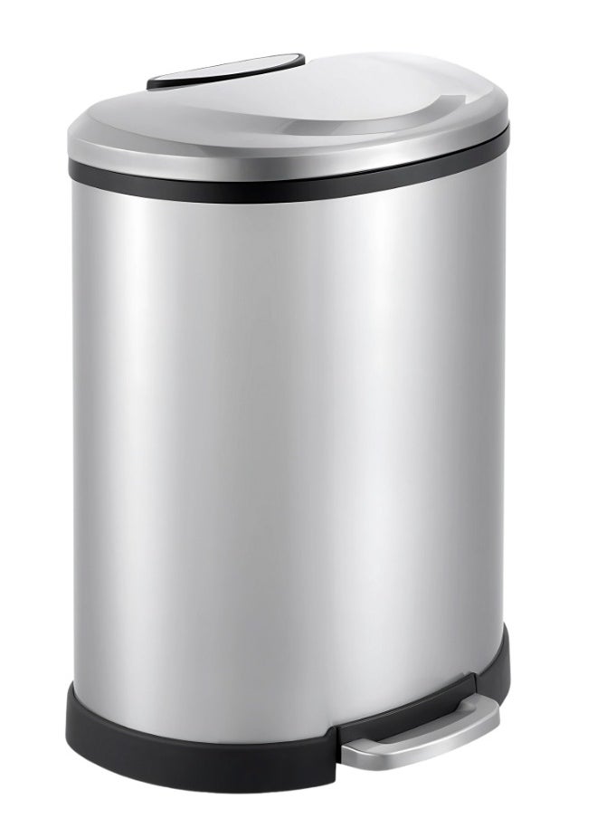 Stainless Steel Pedal Trash Bin 50 LTR with Soft-Close Lid, Fingerprint-Resistant, Hands-Free Waste Disposal for Kitchen, Office, and Bathroom