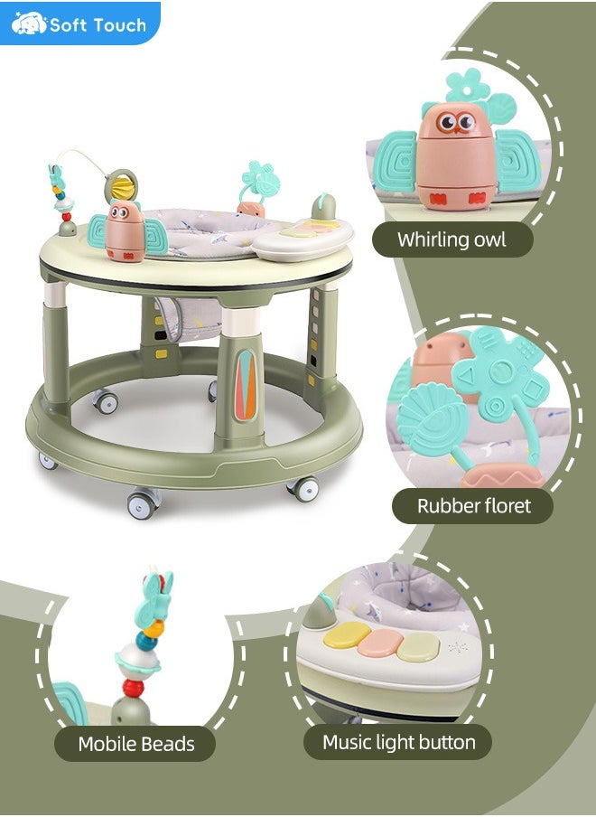 Baby Walker with Wheels Baby Round Walker With 5 Adjustable Height Musical Toy 360 Degree Swivel Seat Detachable Toys Infant Walker for Boys and Girls