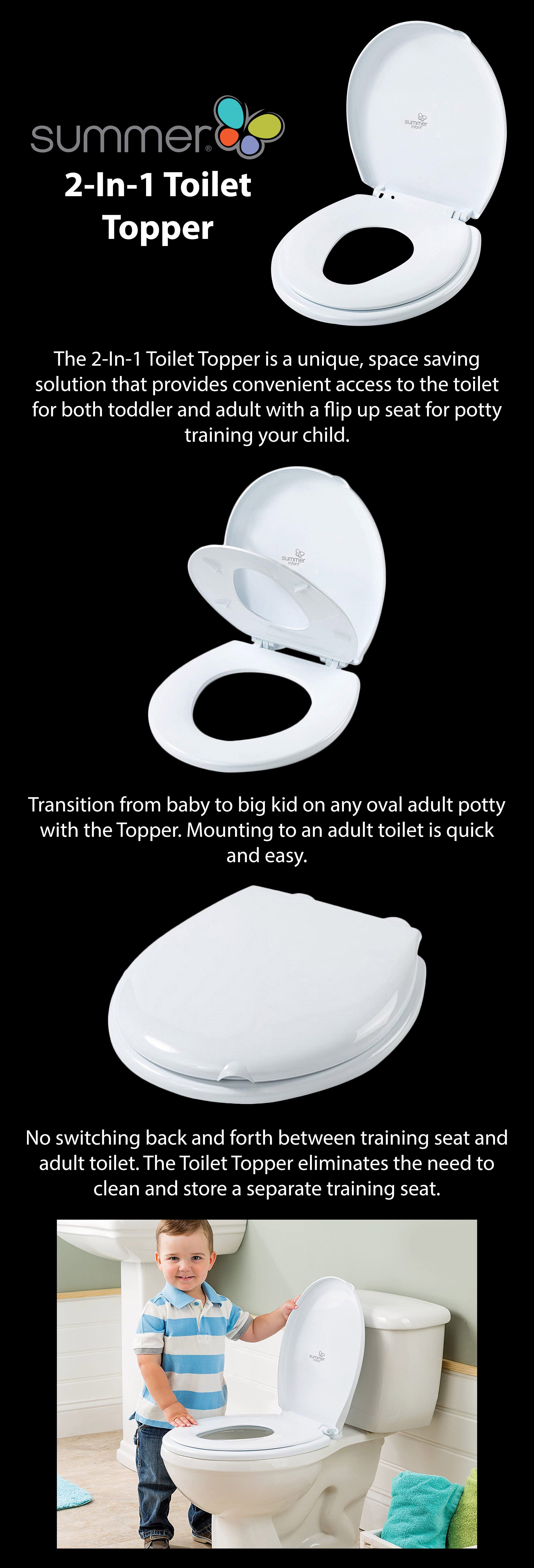 2-In-1 Toilet Topper - White