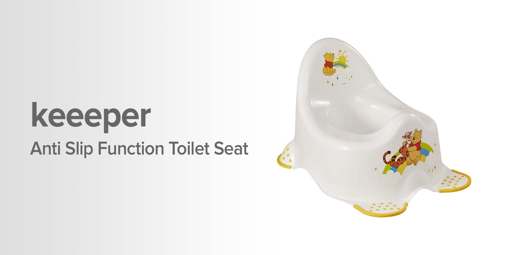 Anti Slip Function Toilet Seat - White/Yellow