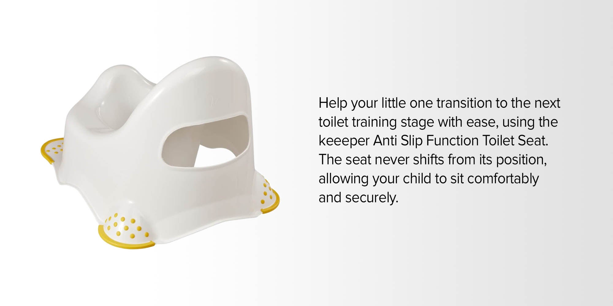 Anti Slip Function Toilet Seat - White/Yellow