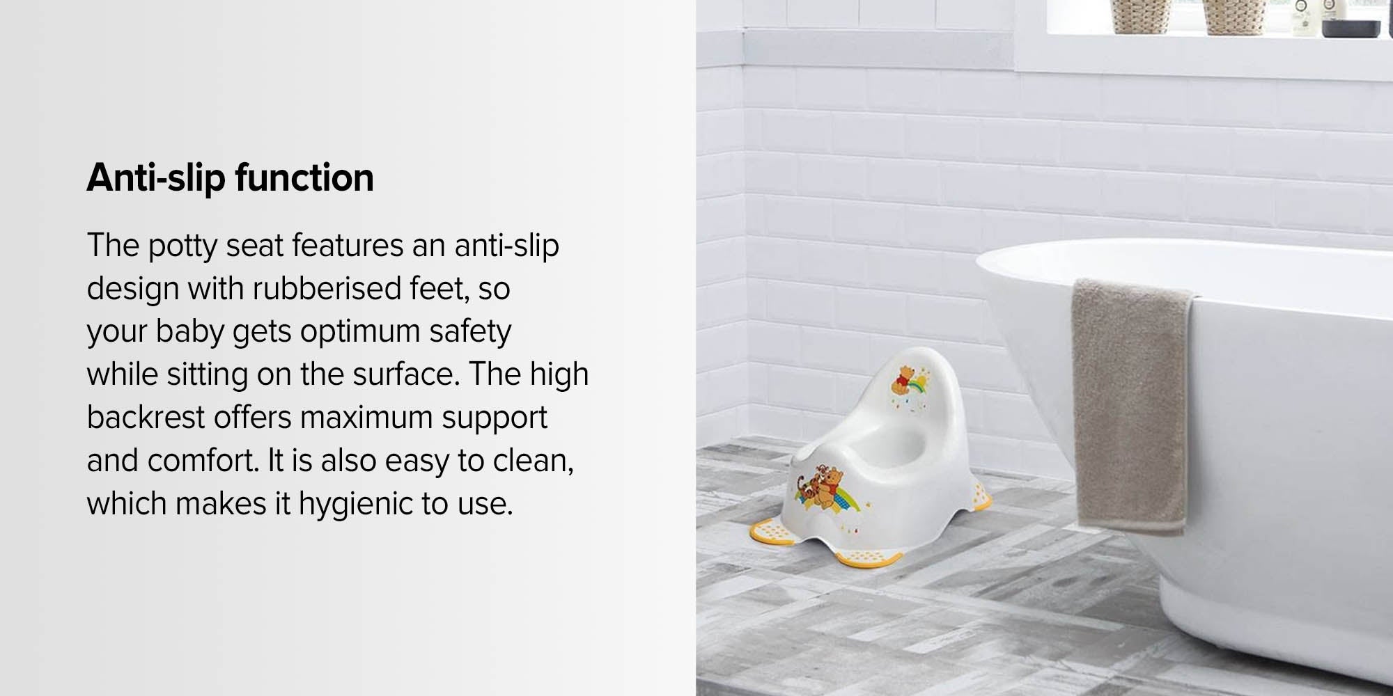 Anti Slip Function Toilet Seat - White/Yellow