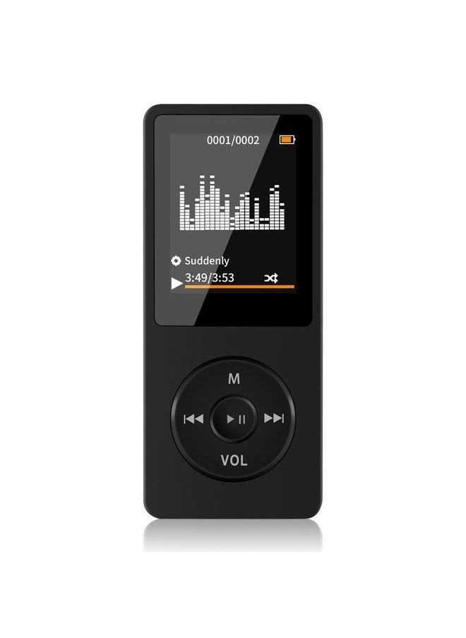 Portable MP3 Music Player H310-B Black-16GB with Speaker Earphone Portable HiFi Lossless Sound MP3 Mini Music Player Voice Recorder E-Book HD Screen