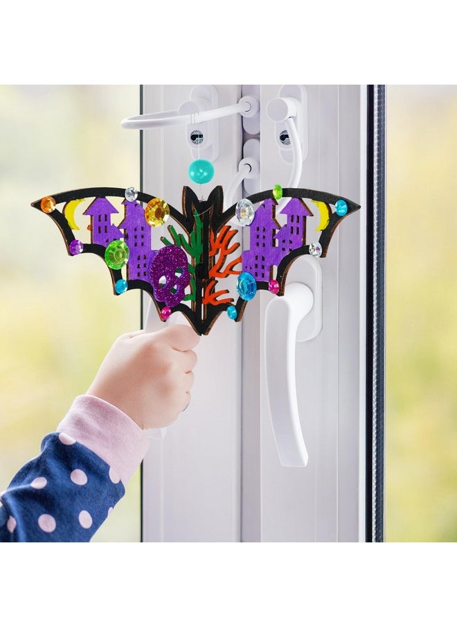 24 Sets Halloween Crafts Bat Crafts Diy Halloween 3D Bat Craft Kits Unfinished Paintable Wood Bat Halloween Crafts For Kids Classroom Activities Art Project Halloween Decorations Party Favors