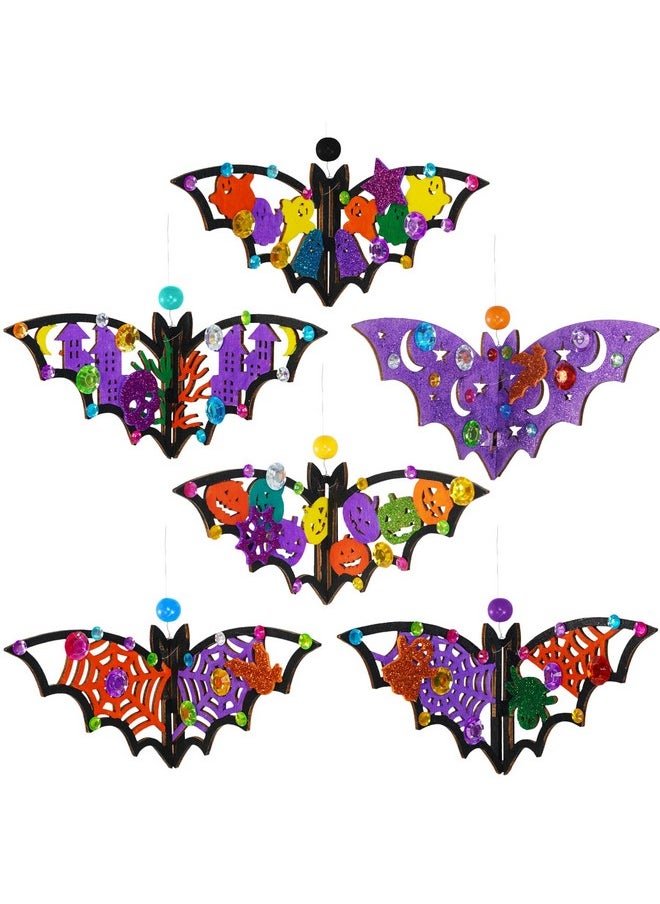 24 Sets Halloween Crafts Bat Crafts Diy Halloween 3D Bat Craft Kits Unfinished Paintable Wood Bat Halloween Crafts For Kids Classroom Activities Art Project Halloween Decorations Party Favors