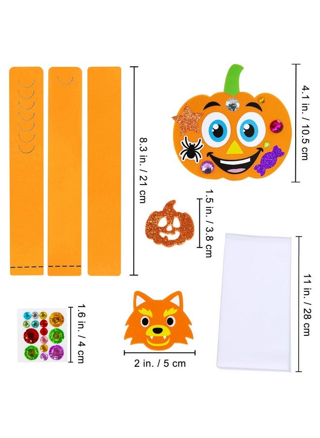 24 Sets Halloween Headbands Craft Kits Diy Crown Art Sets Spider Bat Jack-O'-Lantern Witch Hat With Halloween Foam Stickers Crafts For Kids Classroom Activities Halloween Party Trick-Or-Treat