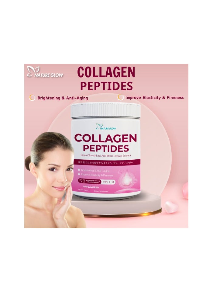 Nature Glow Collagen Peptides Powder Skin Whitening Improve Aging Support Hair