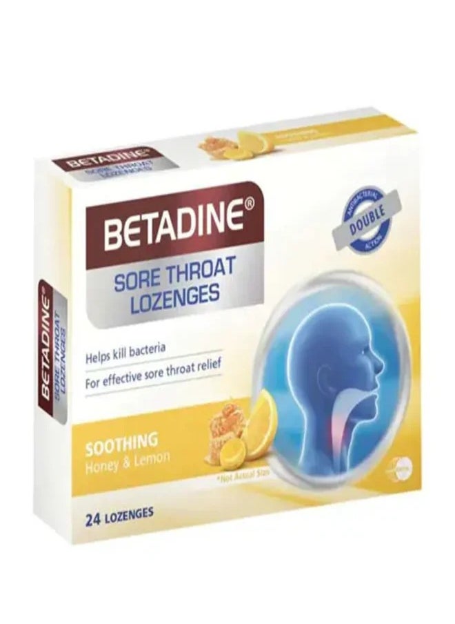 Sore Throat Lozenges Soothing Honey And Lemon - 24 Lozenges, Pack of 2