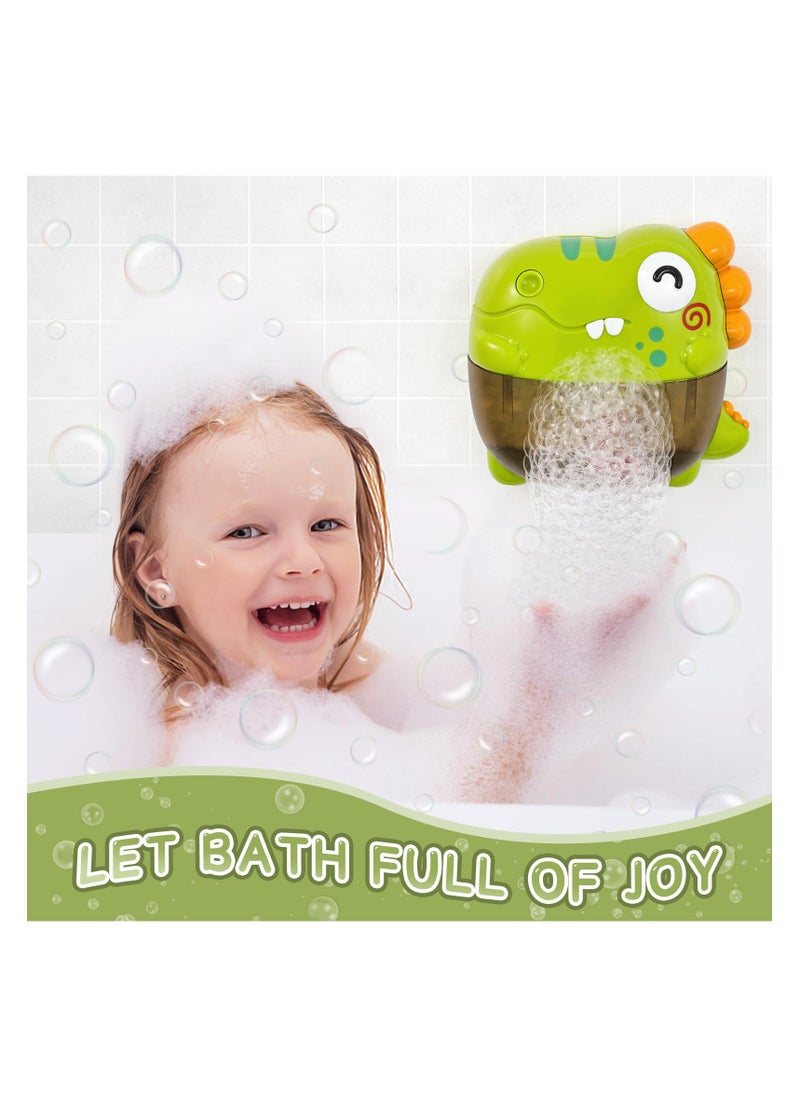 Bath Bubble Machine - Baby Dinosaurs Bath Toys Automatic Bubble Maker with Music Bath Toys for the Bathtub Babies Toddler Boys Girls, Bubble Maker for Bath, Gift for Toddler Boys Girls (250mL)