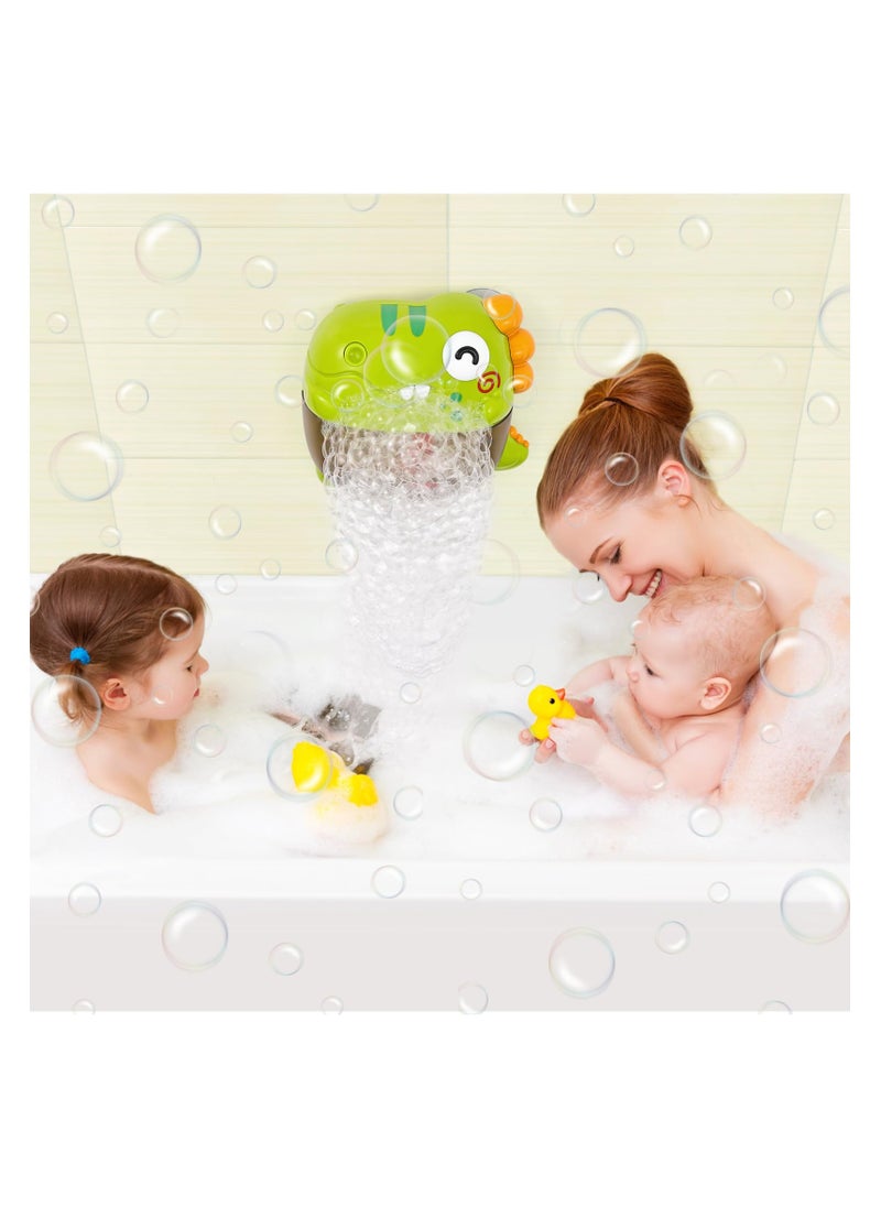 Bath Bubble Machine - Baby Dinosaurs Bath Toys Automatic Bubble Maker with Music Bath Toys for the Bathtub Babies Toddler Boys Girls, Bubble Maker for Bath, Gift for Toddler Boys Girls (250mL)