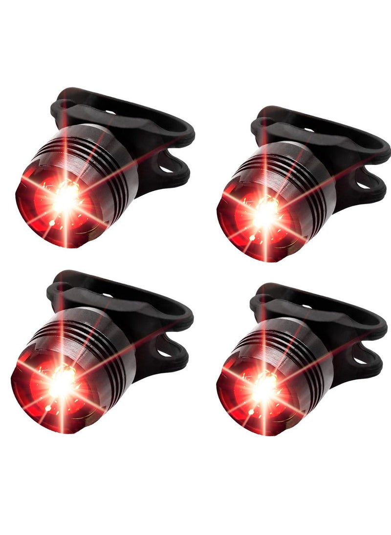 LED Bike Tail Light, 4Pcs Red LED Bicycle Tail Light, Mini Back Safety Bike Lights for Skateboard Kids Scooter MTB Rack, IPX4 Waterproof Taillight, Night Riding Mountain Road Bike Taillight