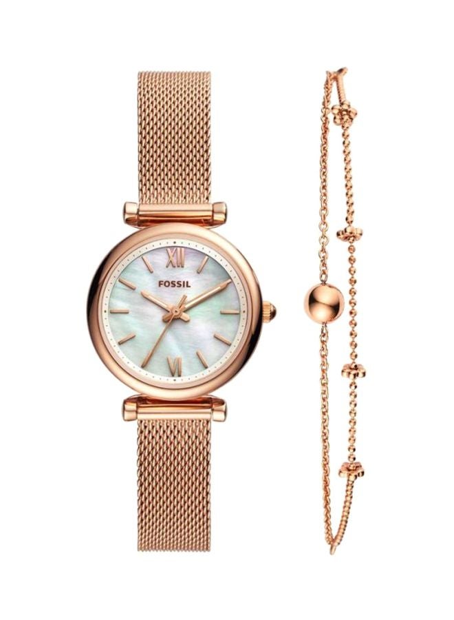 women Carlie Water Resistant Analog Watch With Bracelet ES4443SET